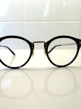 Oliver Peoples Black and Gold Round Glasses